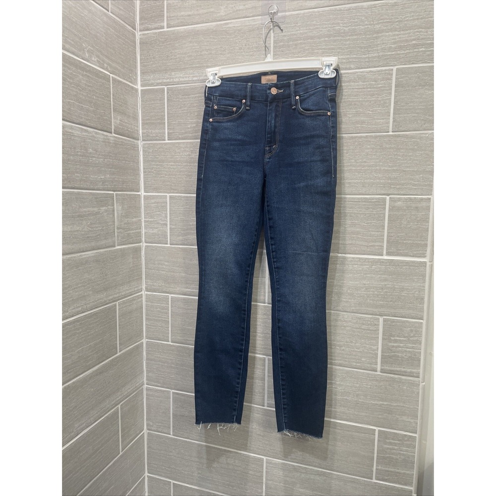 Mother Jeans Womens 25 Blue Stretch The Looker Ankle Fray Yakkity Yak 1431-1156